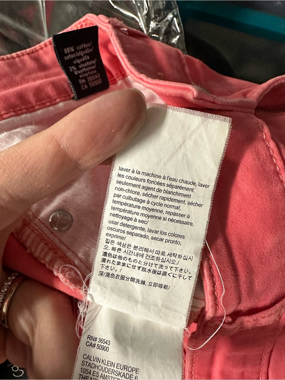 Calvin Klein Coral Pink Skinny Pants | Mid Rise Stretch Slim Fit | Sz 8 - Picture 12 of 14